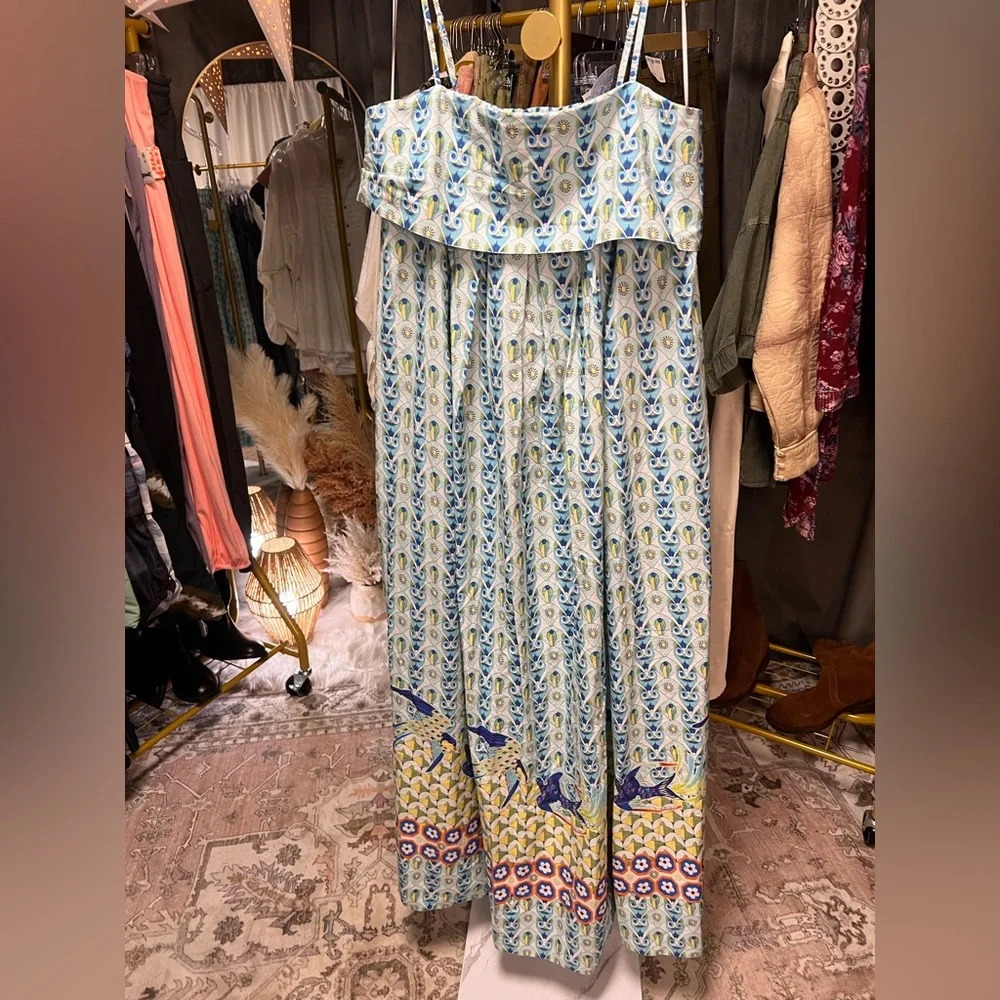 Anthropologie Sleeveless Square Neck Aline Maxi Dress - Picture 5 of 8